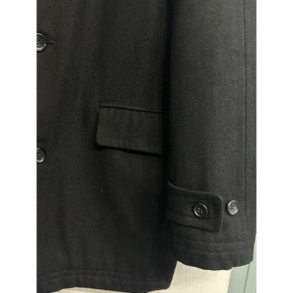 London Fog Jacket Coat Medium Men's Black Wool Blend Pre-owned Great Condition - Picture 8 of 8